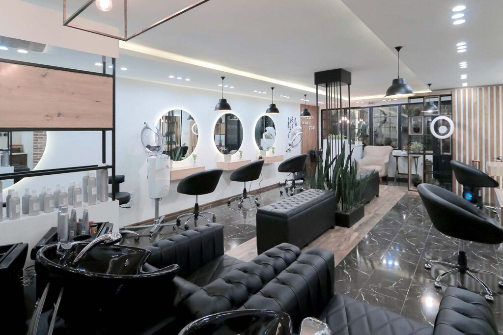 Inside a salon during non-business hours; salon promotion ideas can range from Instagram to SEO, ask us how to promote your salon!